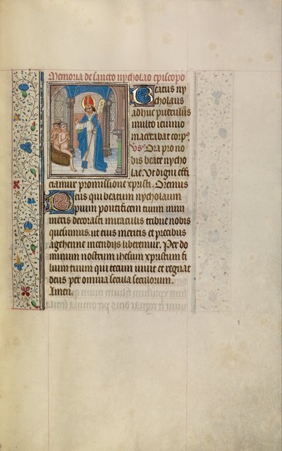 Sint Nicolaas redt drie jongeren uit een ton door Workshop of Willem Vrelant