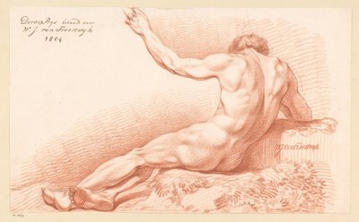 Zittend mannelijk naakt, op de rug gezien (3e prijs 1804) door Wouter Johannes van Troostwijk