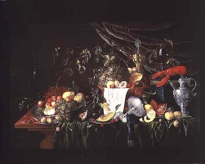 Stilleven met Fruit en een Kreeft door Wouter Mertens