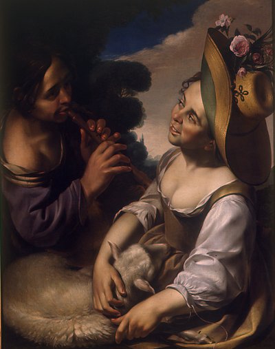 Vermaak van de herders door Wouter Pietersz. Crabeth the Younger