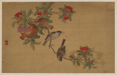 Vogels, Fruit en Bloemen door Wu Zhang