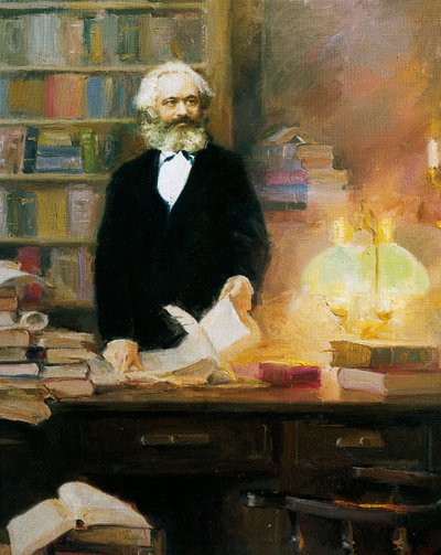 Karl Marx in zijn studio door Wun Zhang