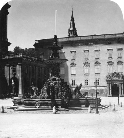 Hof fontein en residentie, Salzburg, Oostenrijk door Wurthle and Sons