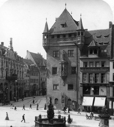 Nassauer Haus, Neurenberg, Beieren, Duitsland, ca. 1900 door Wurthle and Sons