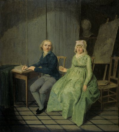Een schilder met zijn vrouw door Wybrand Hendriks