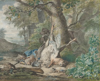 Jachtstilleven in een bos, 1784 door Wybrand Hendriks