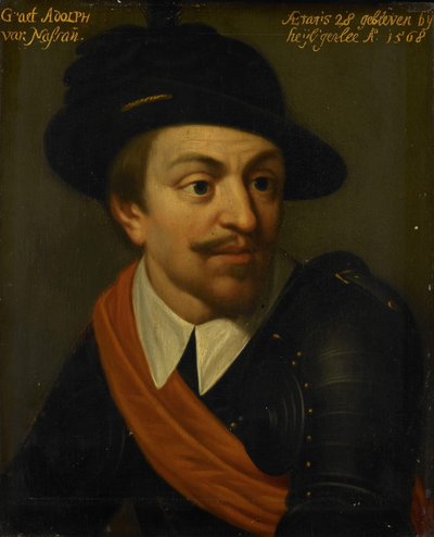 Portret van Adolf, Graaf van Nassau door Wybrand de Geest (I) (workshop of)