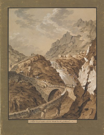 Duivelsbrug richting de Gothardberg in Zwitserland door Xaver Triner