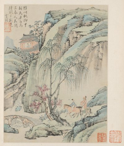 Album van Seizoenslandschappen, Blad B vorig blad 1, 1668 door Xiao Yuncong