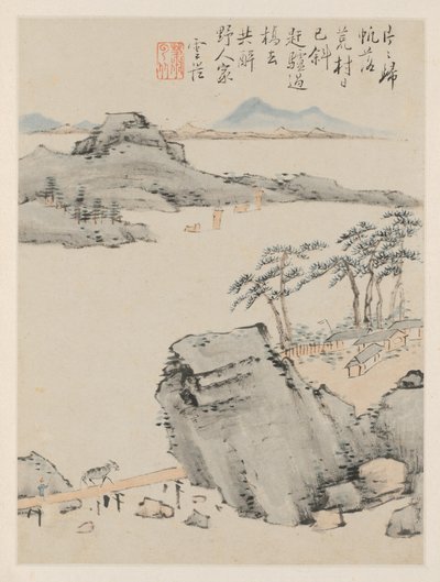 Album van Seizoenslandschappen, Blad C vorig blad 6, 1668 door Xiao Yuncong