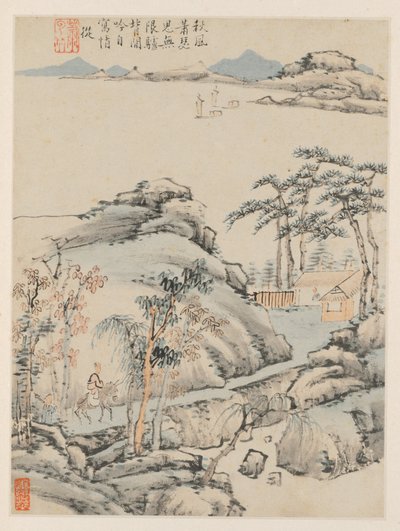 Album van Seizoenslandschappen, Blad F (vorig blad 5) door Xiao Yuncong