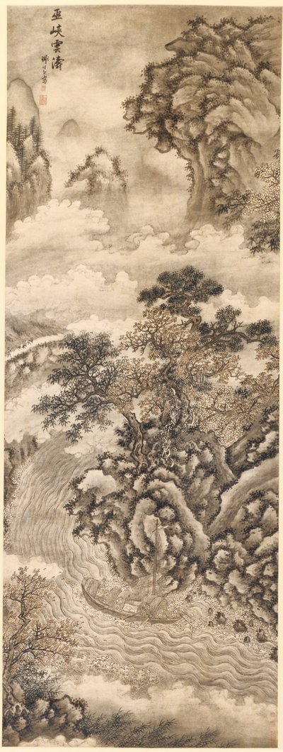 Wolken en golven bij de Wu-kloof door Xie Shichen