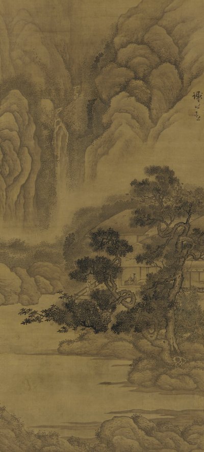 Lezen in een rieten hut, Ming-dynastie door Xie Shichen