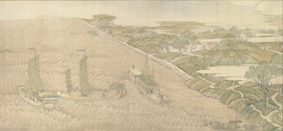 De zuidelijke inspectietour van keizer Qianlong, Rol Vier: De samenvloeiing van de Huai, 1770 door Xu Yang