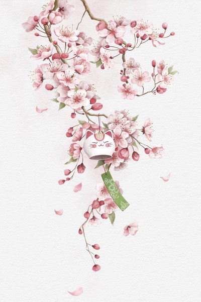 Sakura Gelukskat-bel door Xuan Thai