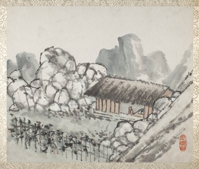 Album van landschappen en kalligrafie voor Liu Songfu door Xugu