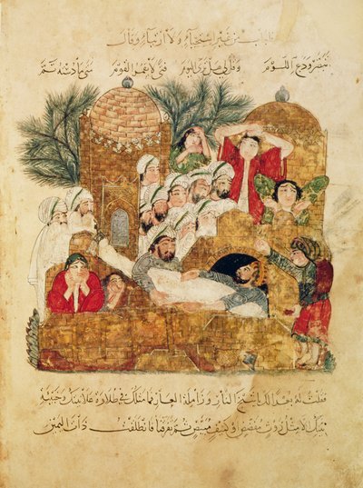 Ms Arab 5847 f.29, Begrafenis van een pestslachtoffer, uit 