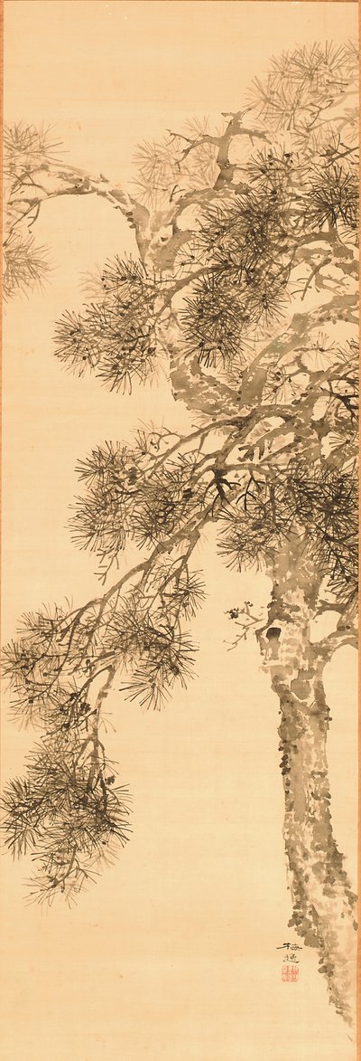 Pijnboom, voor 1856 door Yamamoto Baiitsu