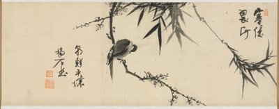 Vogel slapend op een pruimenboom, begin 1900s door Yang Ki hun