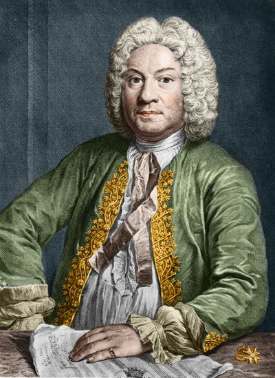 portret van François Couperin (1668-1733) (gravure) door Yannick Coupannec