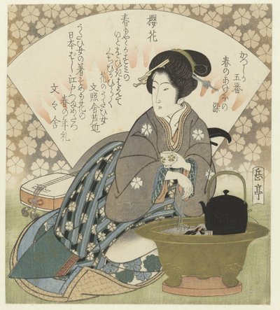 Kersenbloesem door Yashima Gakutei