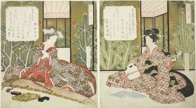 Nr. 1, uit de triptiek "Drie Muziekinstrumenten" door Yashima Gakutei