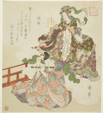 Het Verhaal van Sagoromo, uit de serie "Tien Hofverhalen voor de Honcho-kring" door Yashima Gakutei