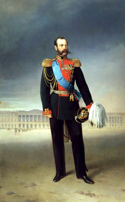 Portret van Keizer Alexander II, 1818-1881, 1875 door Yegor Bottman