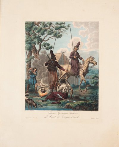 De Oeral Kozakken Piket, 1812 door Yegor Karneyev