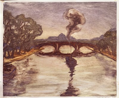Een boot op de Seine, 1914 door Yelisaveta Sergeyevna Kruglikova