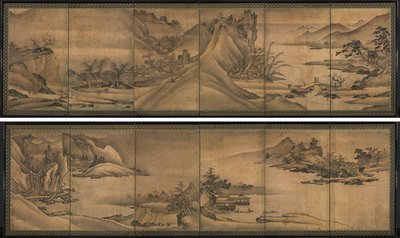 Landschap van de vier seizoenen door Yi Sumun (Korean, b. c. 1404)