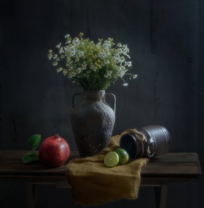 Rustiek bloemstilleven door Yinan F.