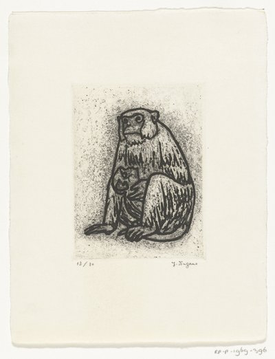 Aap met jong door Yo Sugano (signed by artist)