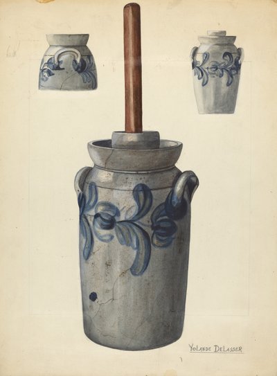 Boterkarn, ca. 1936 door Yolande Delasser