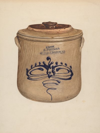 Aardewerk met Deksel, ca. 1938 door Yolande Delasser