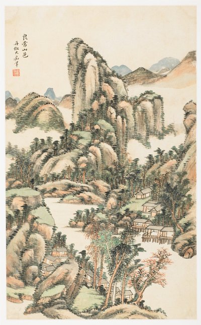 Bergkleur op Mount Liangchang, uit een album van 12 bladen door Yongxi Jin