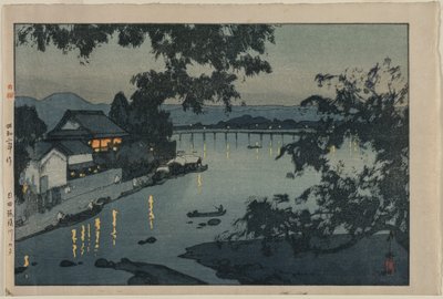 Avond aan de Chikugo-rivier door Yoshida Hiroshi