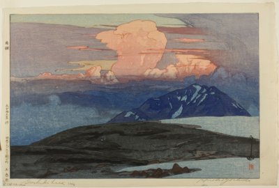 Goshiki-bergen (Goshikihara), uit de serie "Twaalf scènes van de Japanse Alpen (Nihon arupusu junidai no uchi)" door Yoshida Hiroshi