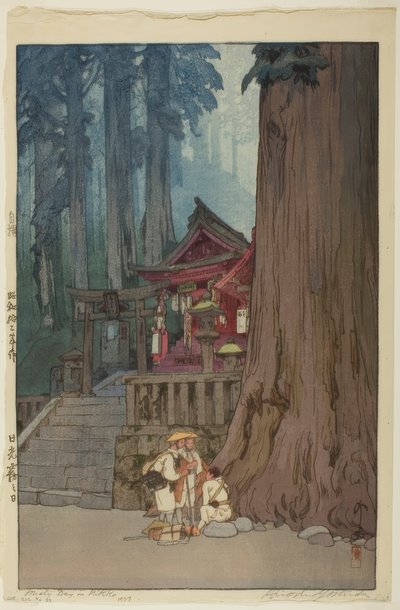 Mistige Dag in Nikko door Yoshida Hiroshi
