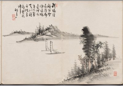 Schilderij Vijf uit Album van schilderijen door Haizan door Yoshitsugu Haizan