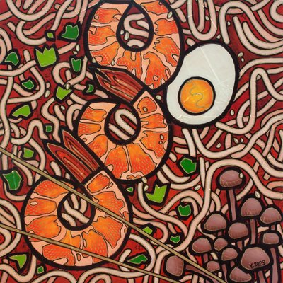 Ramen noedel garnalen door Yue Zeng