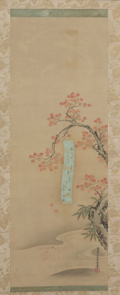 Herfst in Takao, hangende rol, late 1600s door Yukinobu Kiyohara