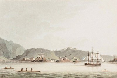Illustratie uit Een Reis Rond de Wereld In de Jaren 1803-06, op het Schip Neva, 1814 door Yuri Fyodorovich Lisyansky