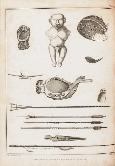 Illustratie uit Een reis rond de wereld in de jaren 1803-06, op het schip Neva door Yuri Fyodorovich Lisyansky