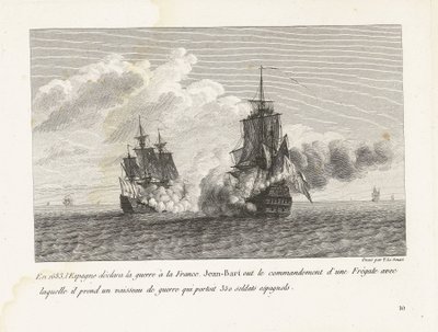 Jan Bart verovert een Spaans schip met 350 soldaten aan boord, 1683 door Yves Marie Le Gouaz