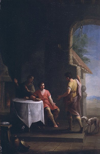 Esau verkoopt zijn eerstgeboorterecht aan Jacob, c.1790-1800 door Zacarias Gonzalez Velazquez