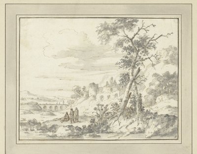 Bergachtig landschap met ruïnes door Zacharias Blijhooft