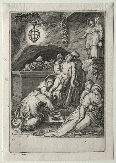 Passieset:  De begrafenis van Christus door Zacharias Dolendo