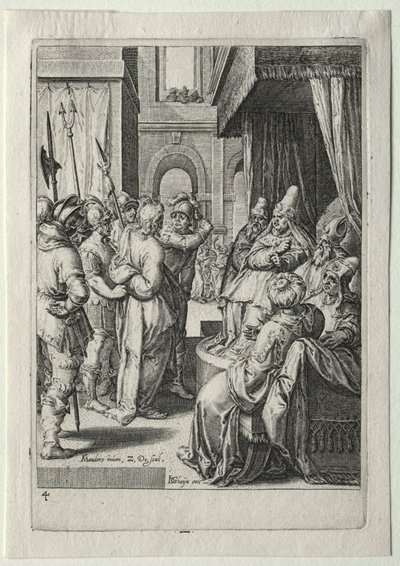 Passieset:  Christus voor Herodes door Zacharias Dolendo