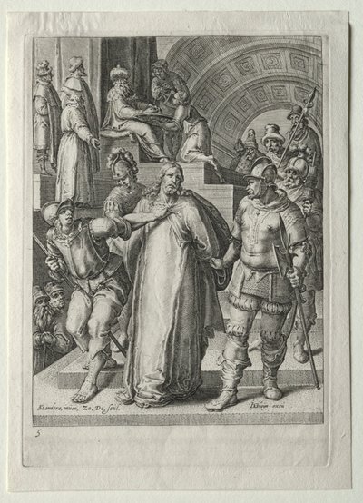 Passieset:  Christus voor Pilatus door Zacharias Dolendo